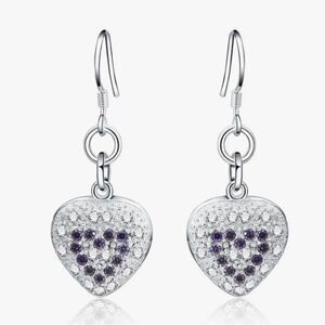 The Dangling Puff Heart earrings in 925 and cubic zirconia